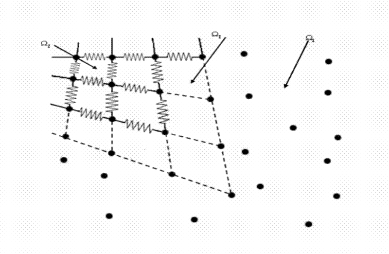 Soft tissue deformation simulation method based on coupling of mesh-free Galerkin and mass spring