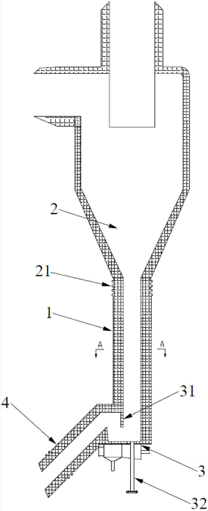 Fluidized bed boiler material returning device