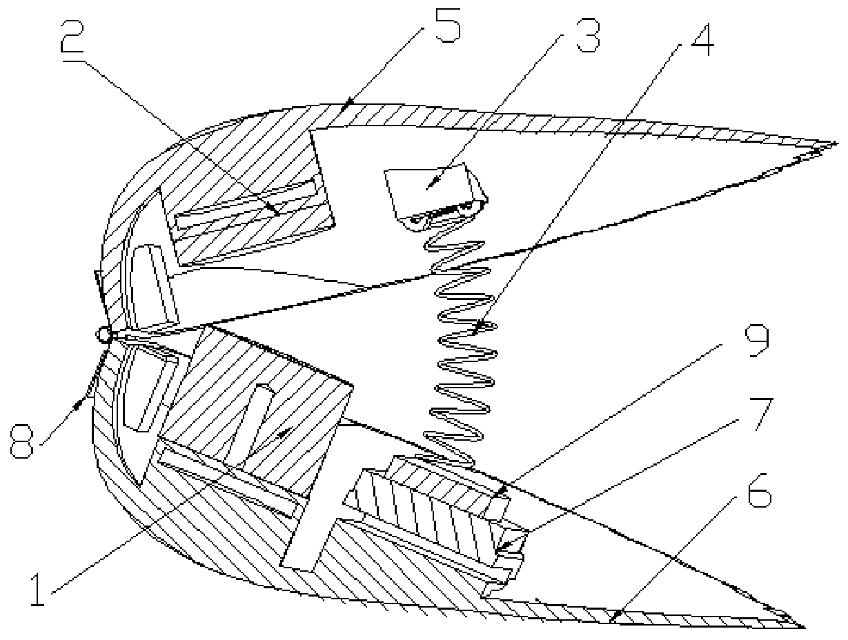 Underwater flapping propelling device