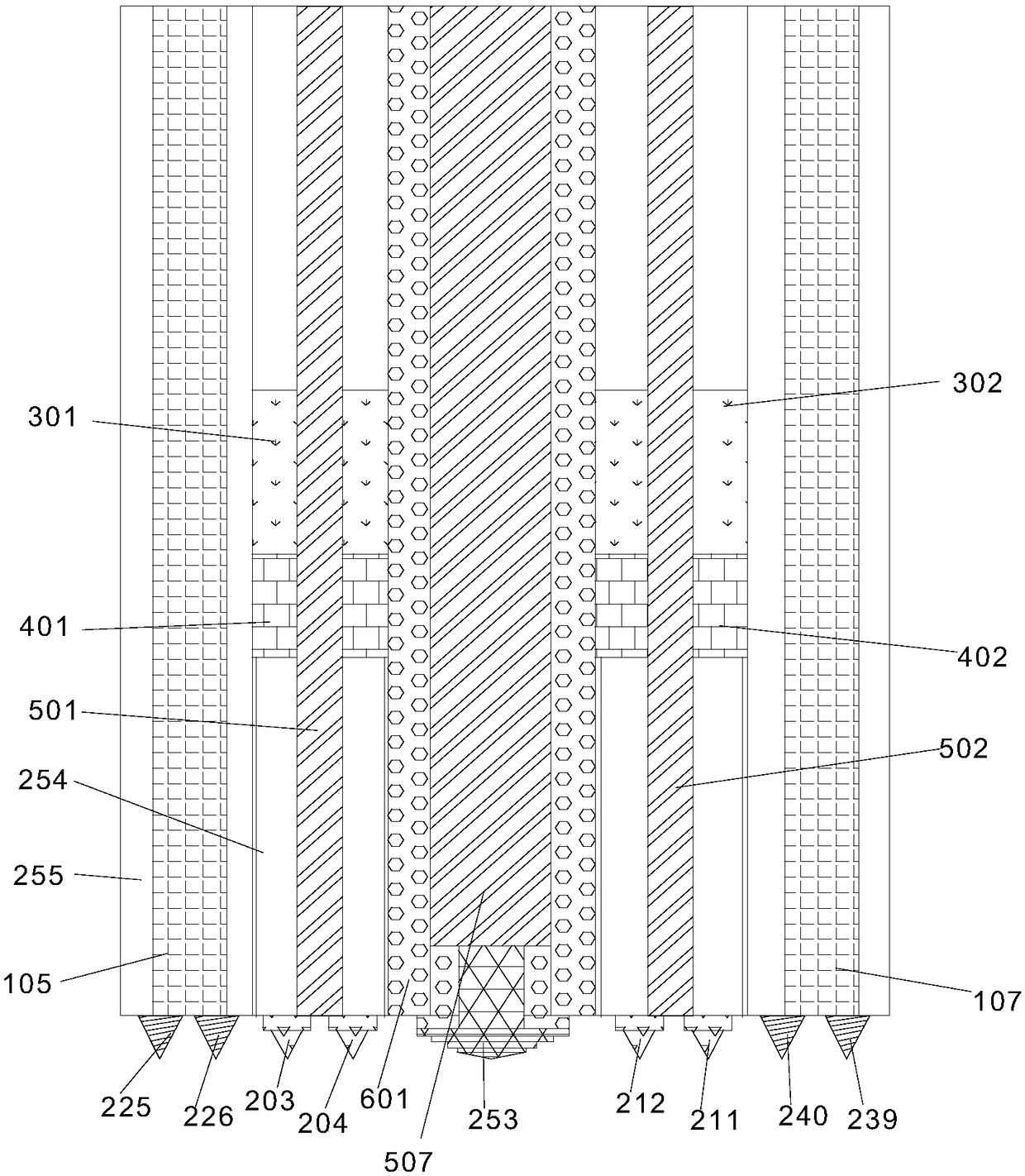 Multi-zone freezing type lifting drill-cutting method for soft and hard strata