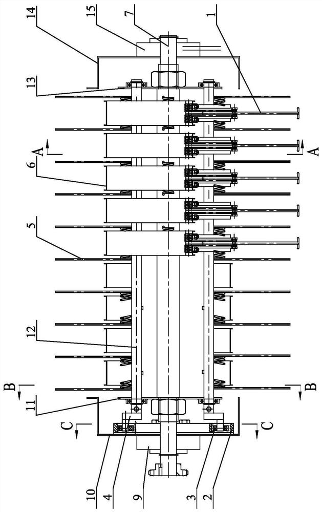 Shovel tooth and elastic tooth roller combined type peanut pickup device