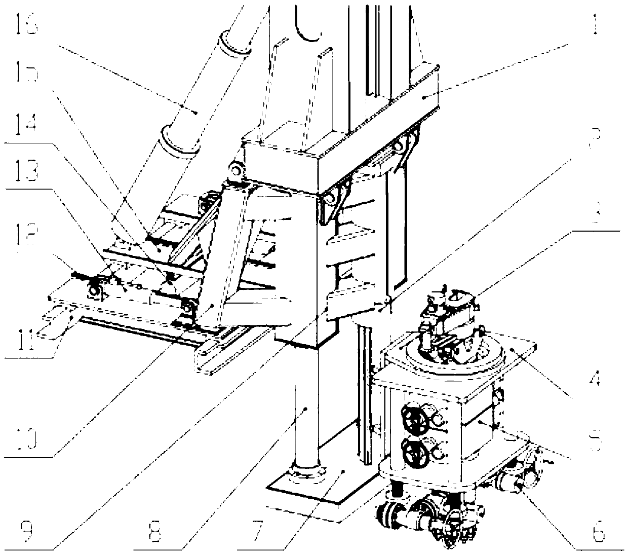 Fast positioning device for derrick moving