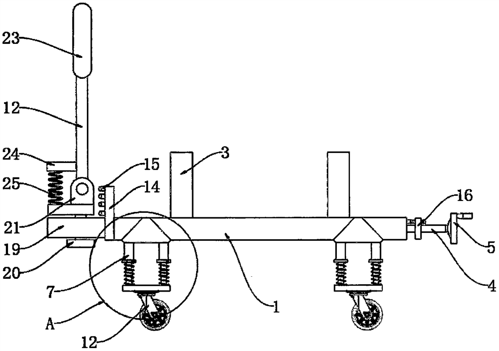 A medical instrument transportation device with good shock absorption effect