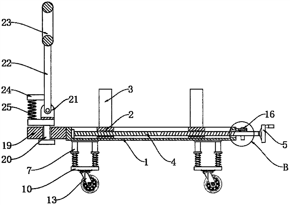 A medical instrument transportation device with good shock absorption effect