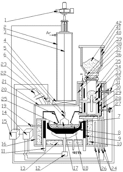 Czochralski silicon monocrystal growth furnace and method for filling silicon melts continuously