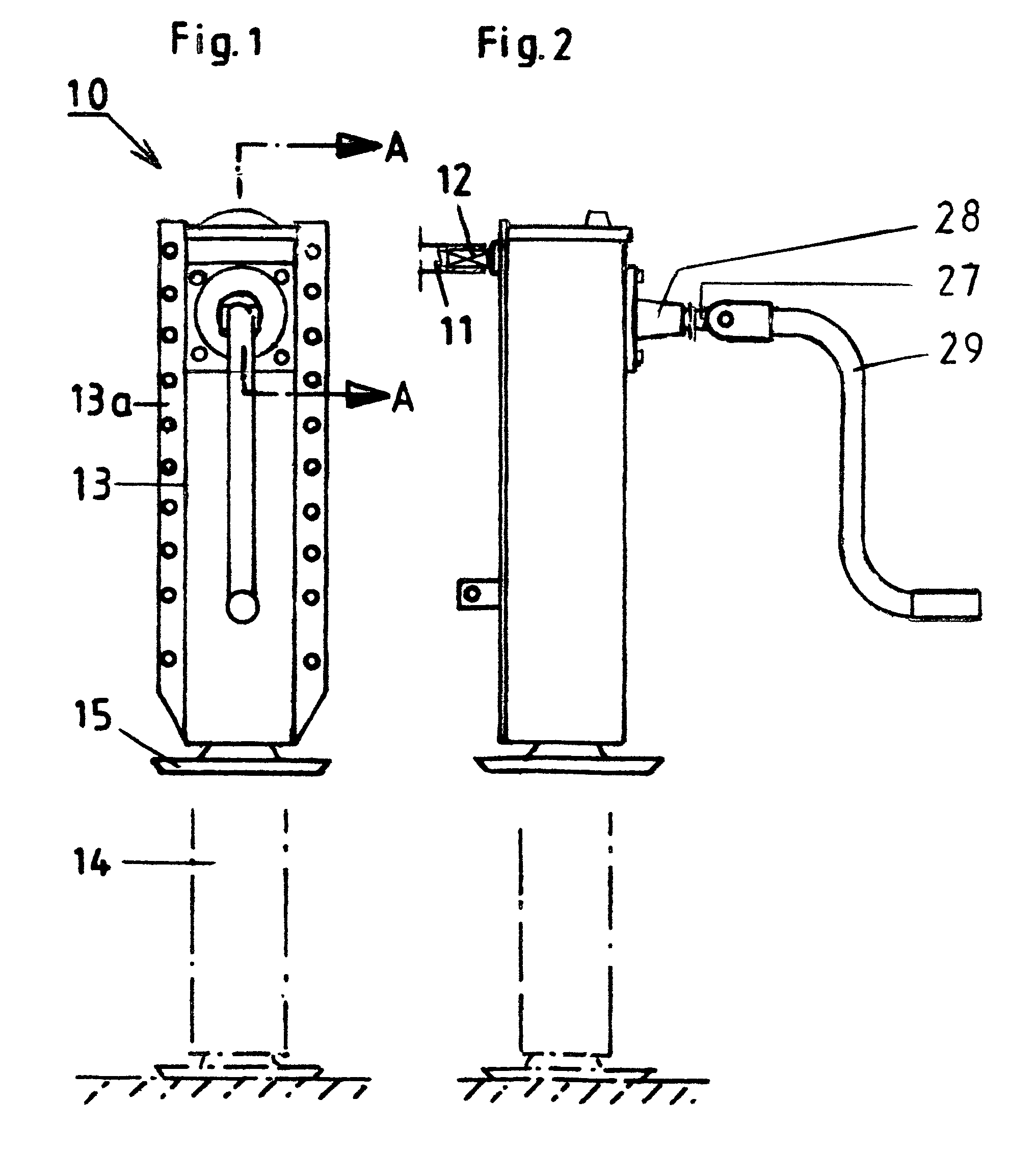 Height adjustable support for semi-trailers