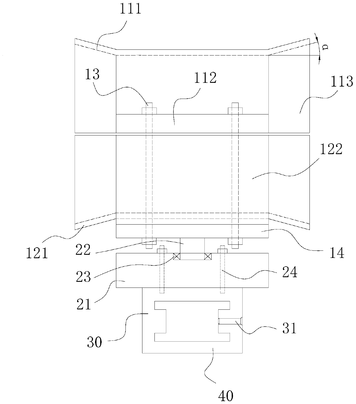 Special clamp and clamp group for serpentine laying of large-section cables and laying method