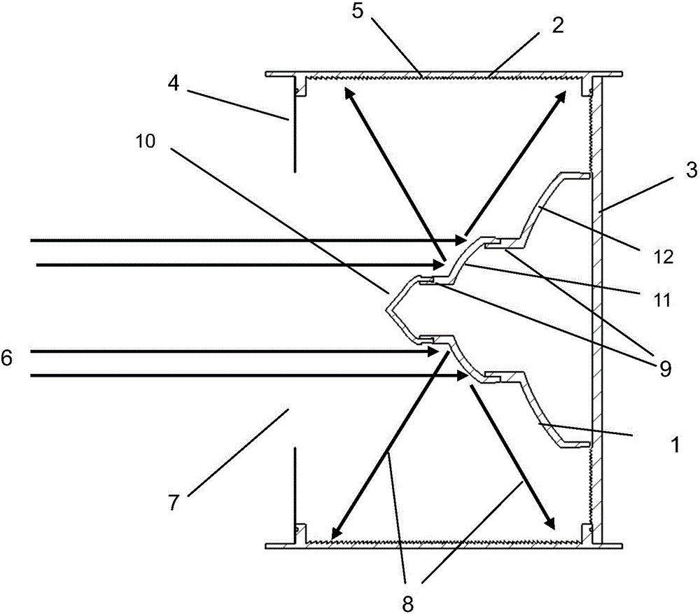 High-energy laser beam expanding and absorbing device