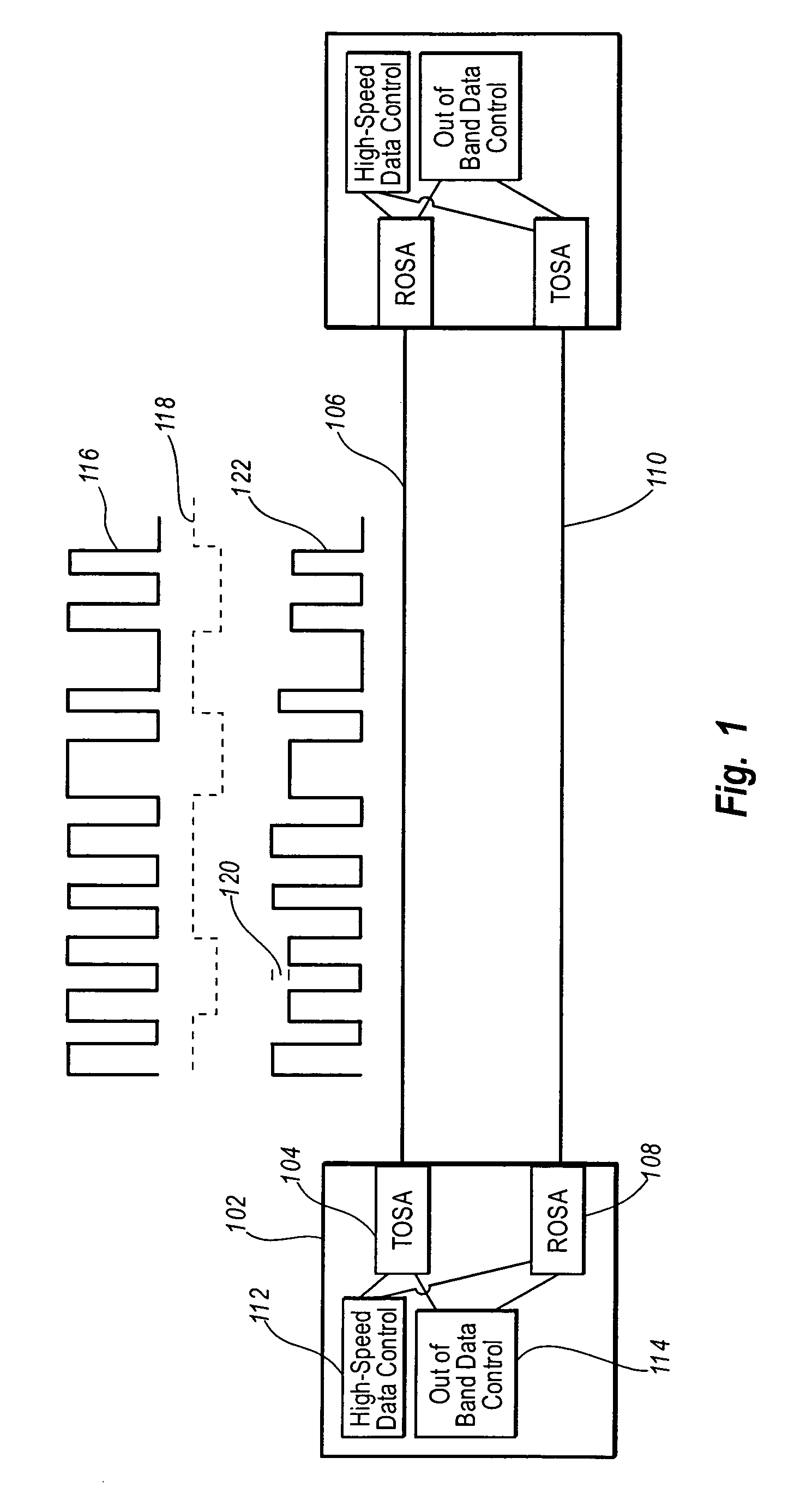 Out-of-band data communication between network transceivers