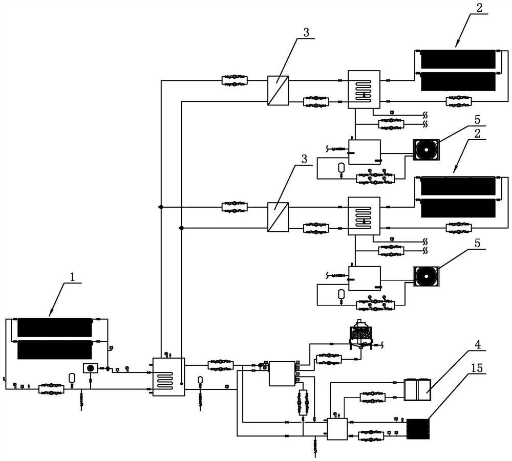 Combined system of solar air conditioning and solar centralized hot water and its energy allocation method