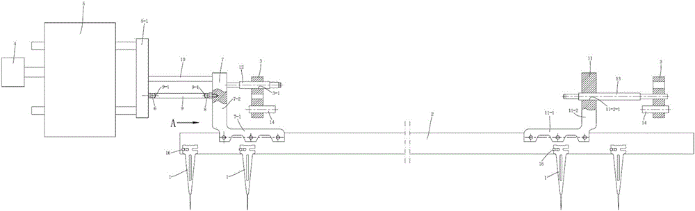 Artificial blood vessel knitting flower comb system for warp knitting machine