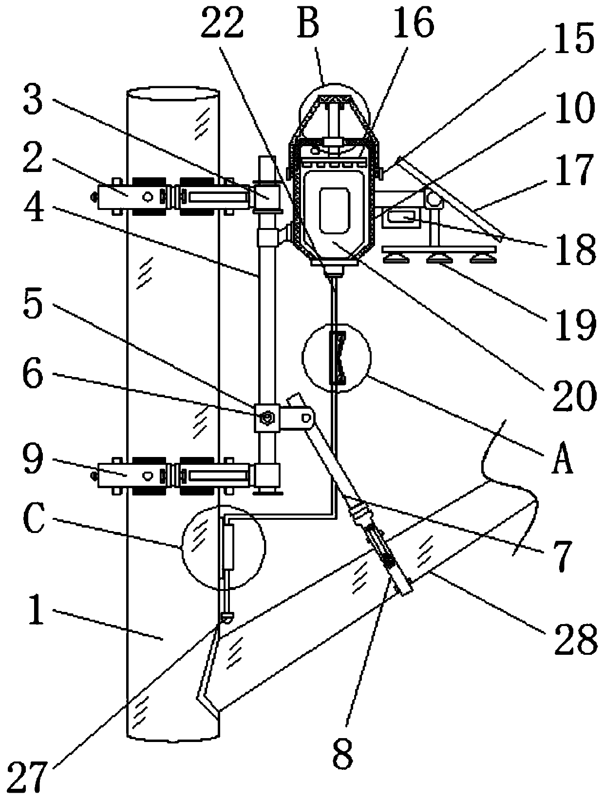 Curing device for tree grafting based on solar photovoltaic power generation system