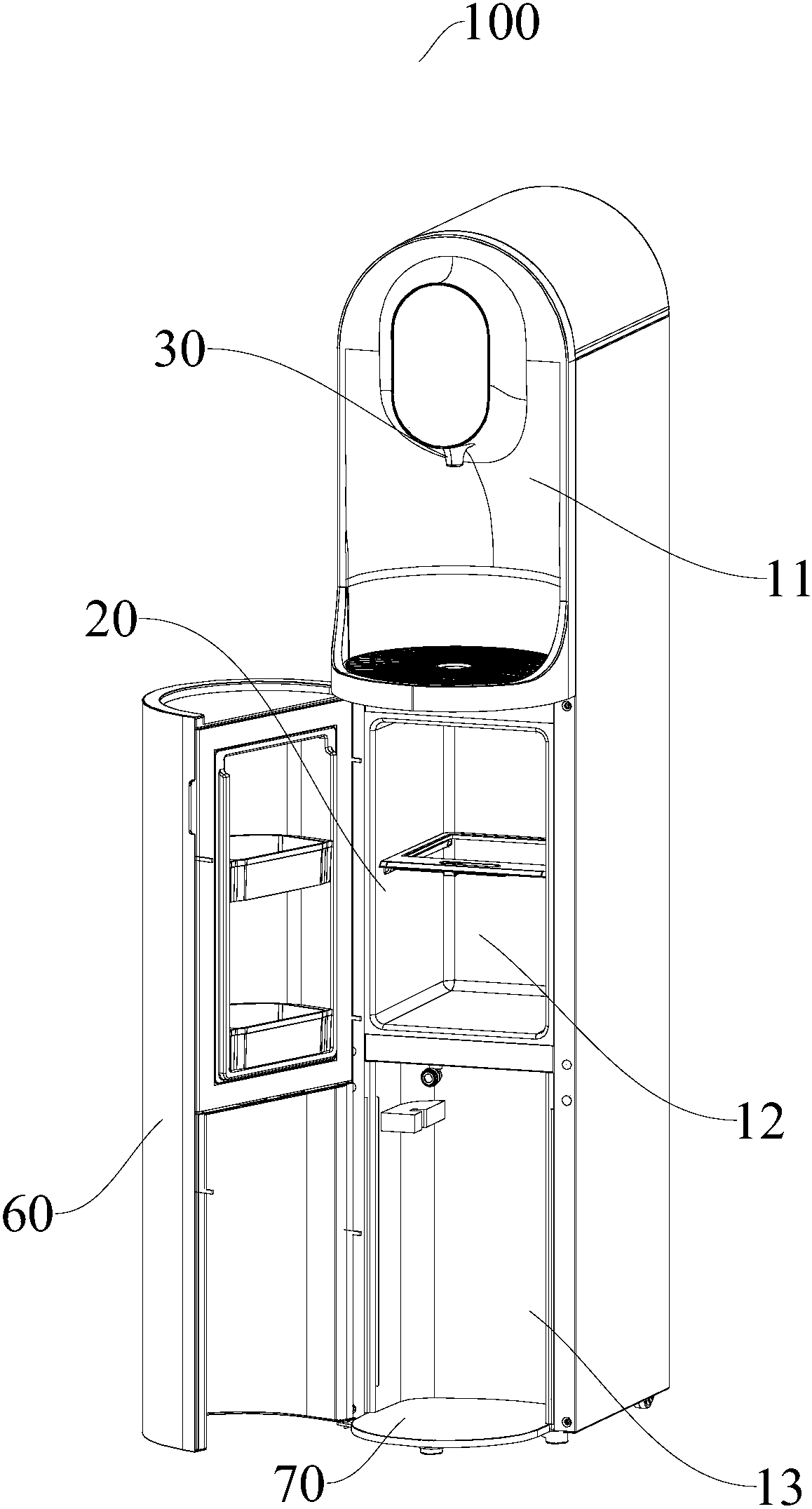 Water-purifying drinking machine