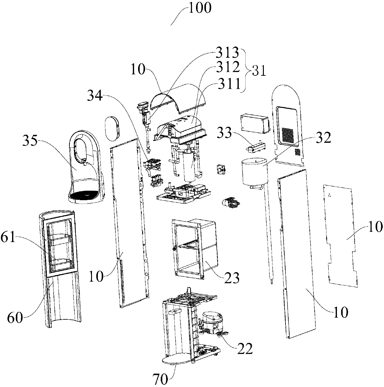 Water-purifying drinking machine