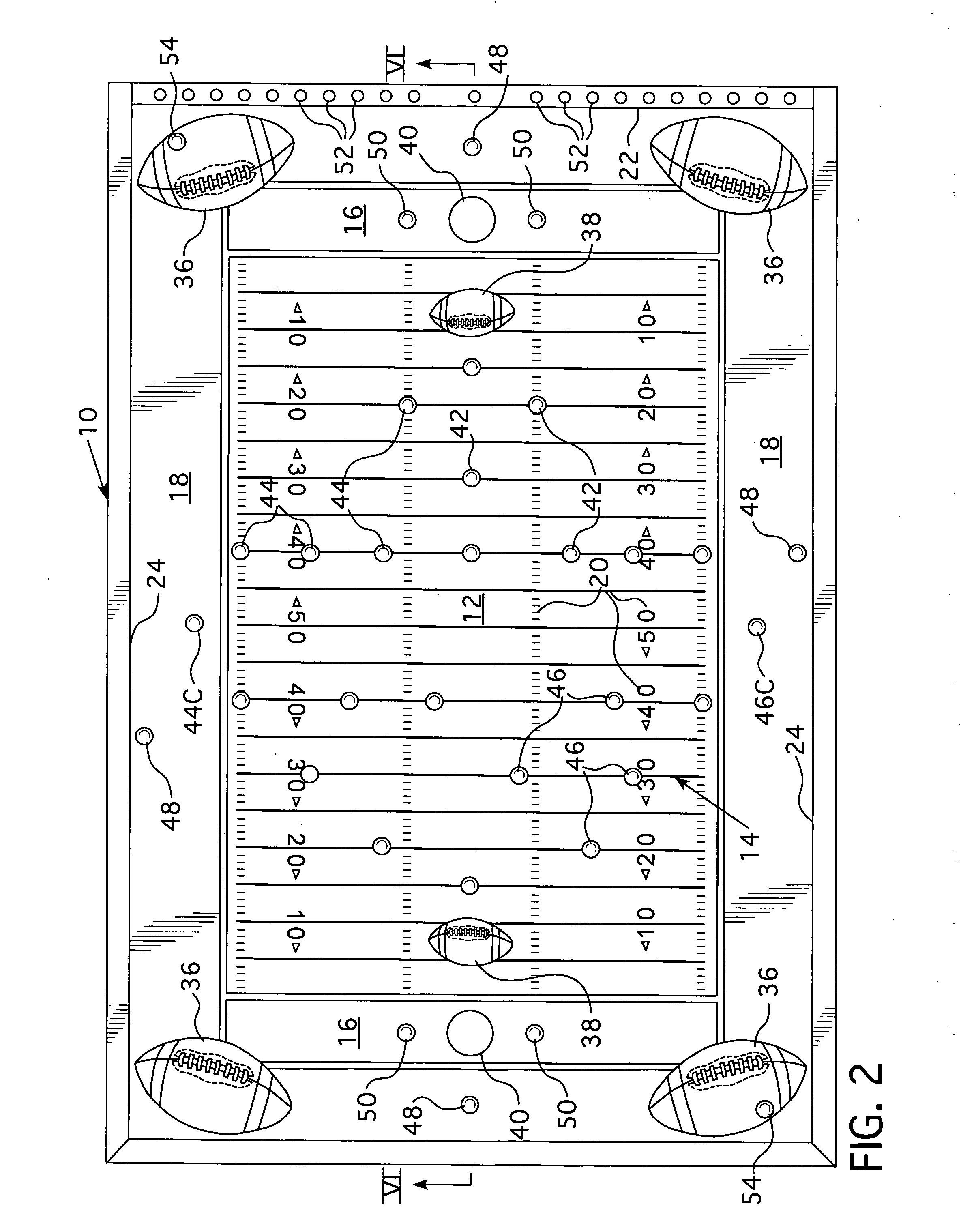 Football board game and method