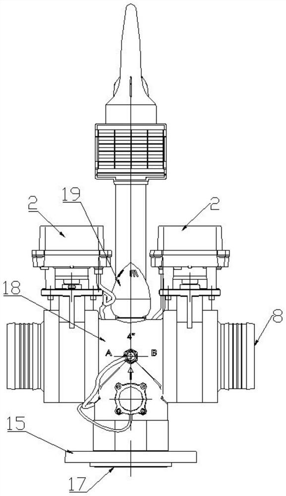 Multifunctional three-way intelligent butterfly valve