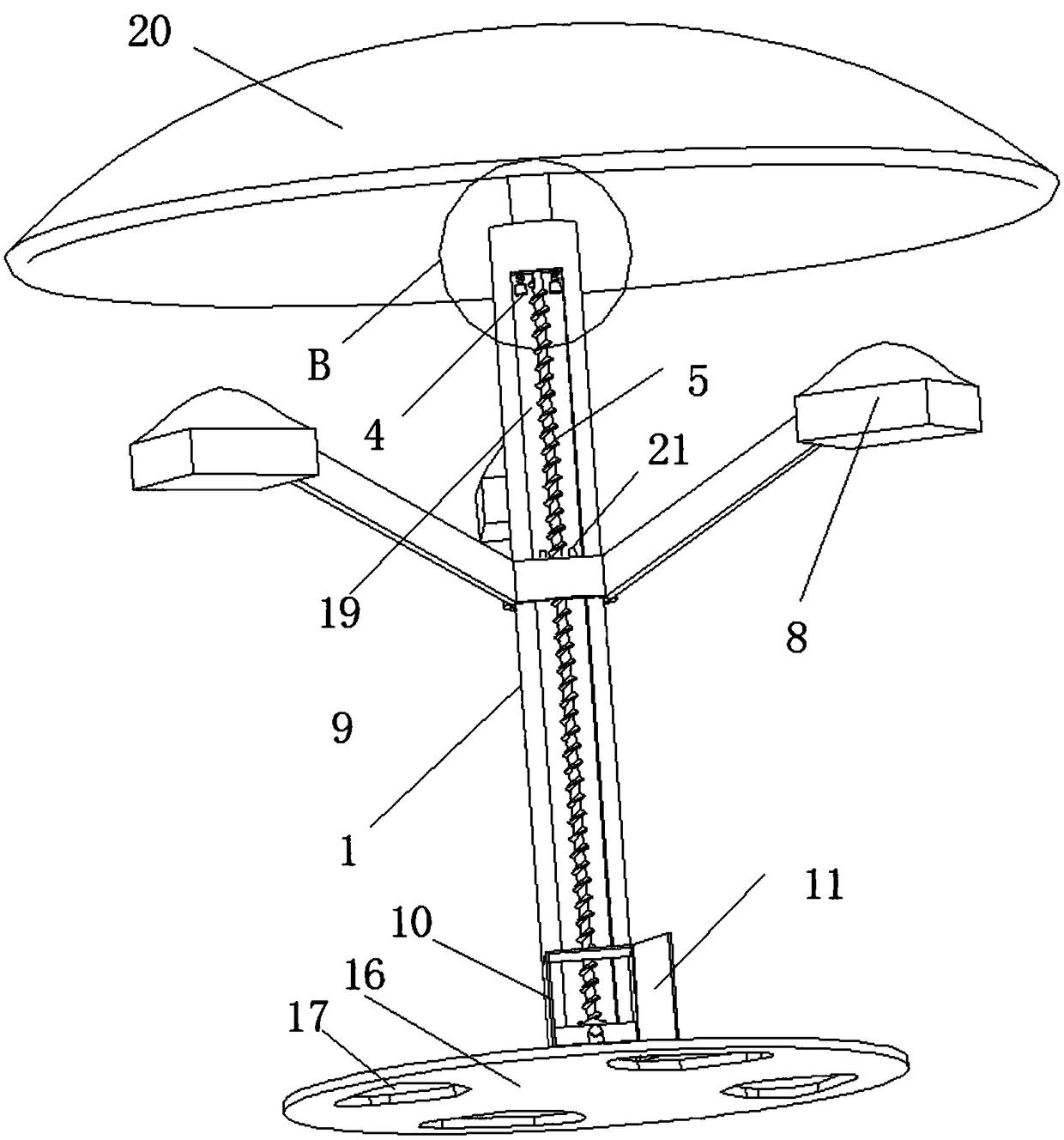 Streetlamp with lifting function and used for garden