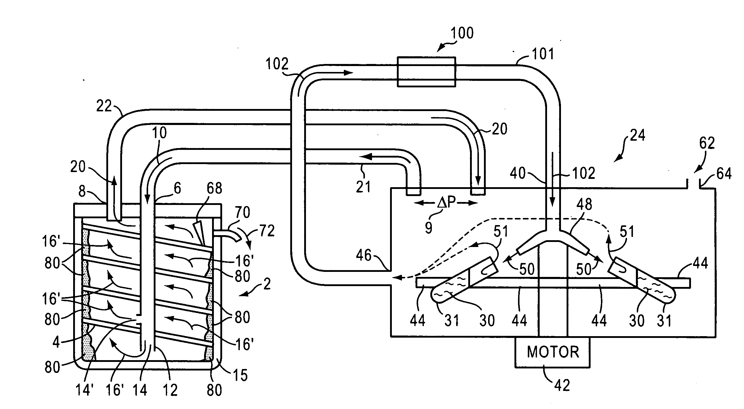 Cold trap to increase gas residence time to increase condensation of vapor molecules