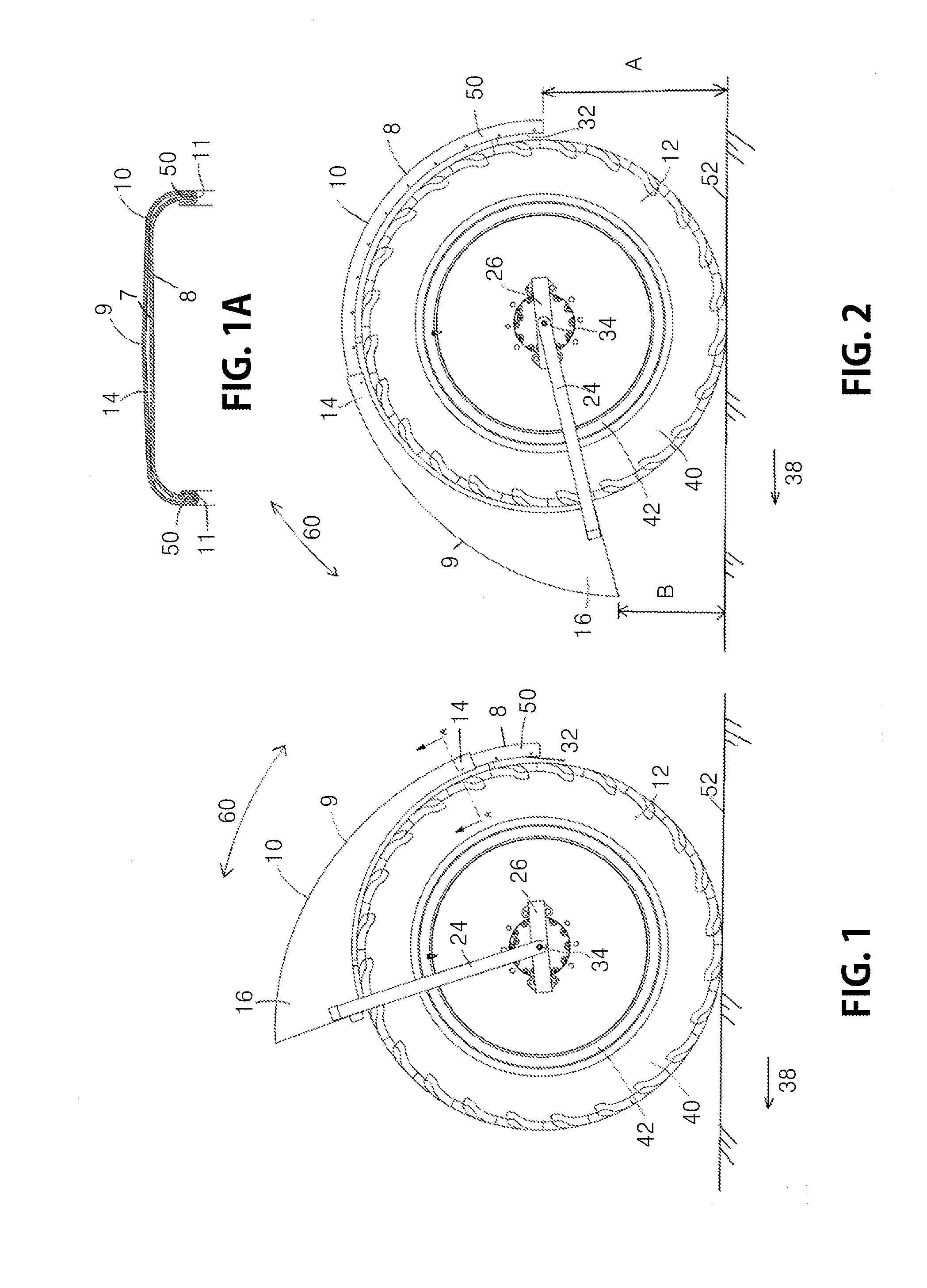 Retractable row crop tire guard