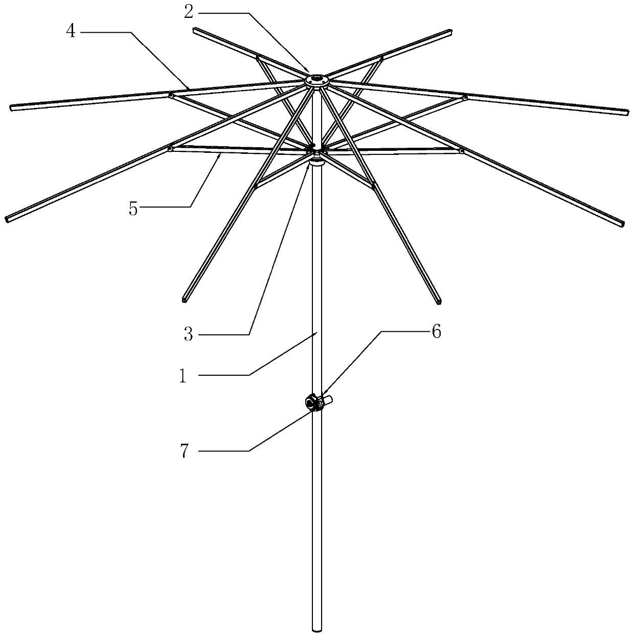 Sunshade umbrella capable of being electrically opened and closed