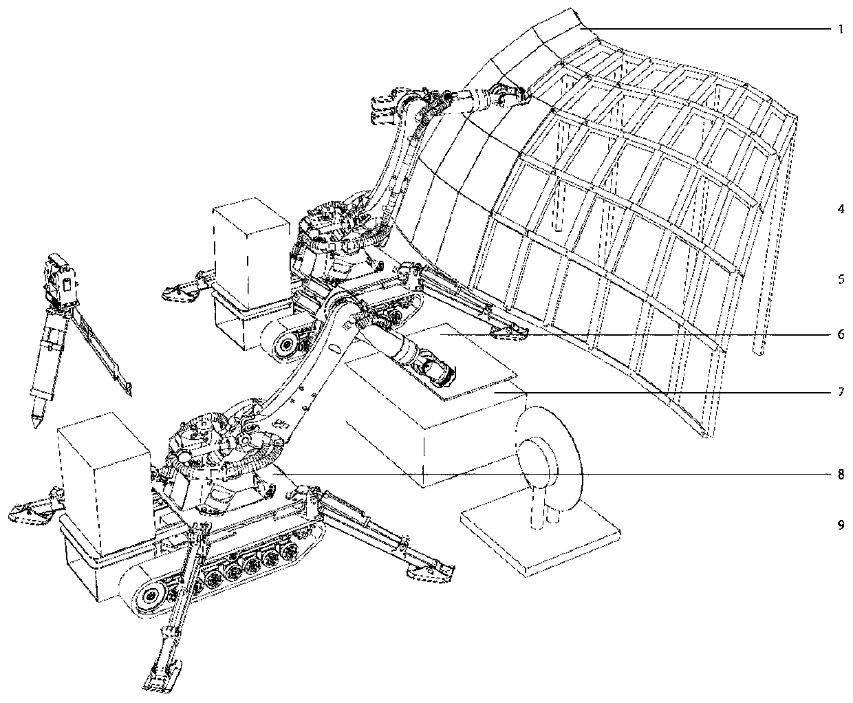 Automatic installing method of curtain wall plate robots