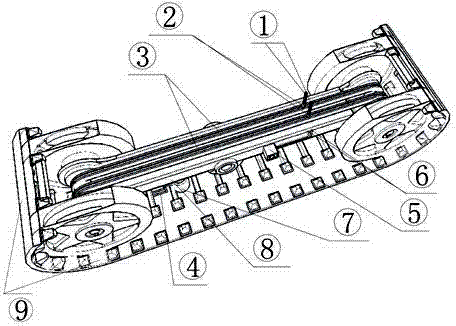 Caterpillar sliding electrical connection structure for earthquake sensor array device