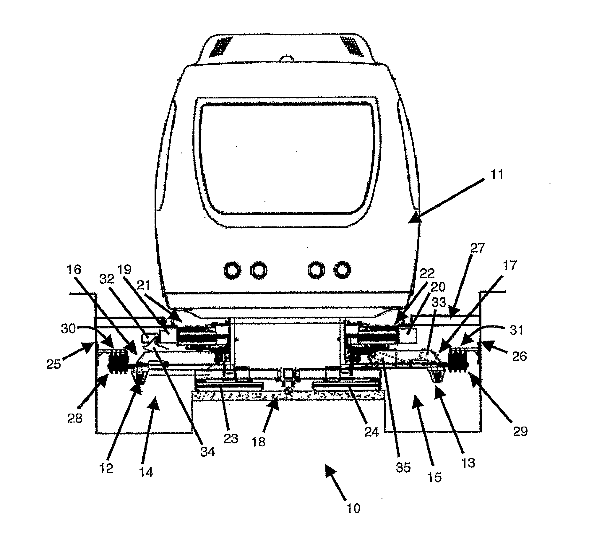 Transport equipment with a vehicle guided along a single traffic lane