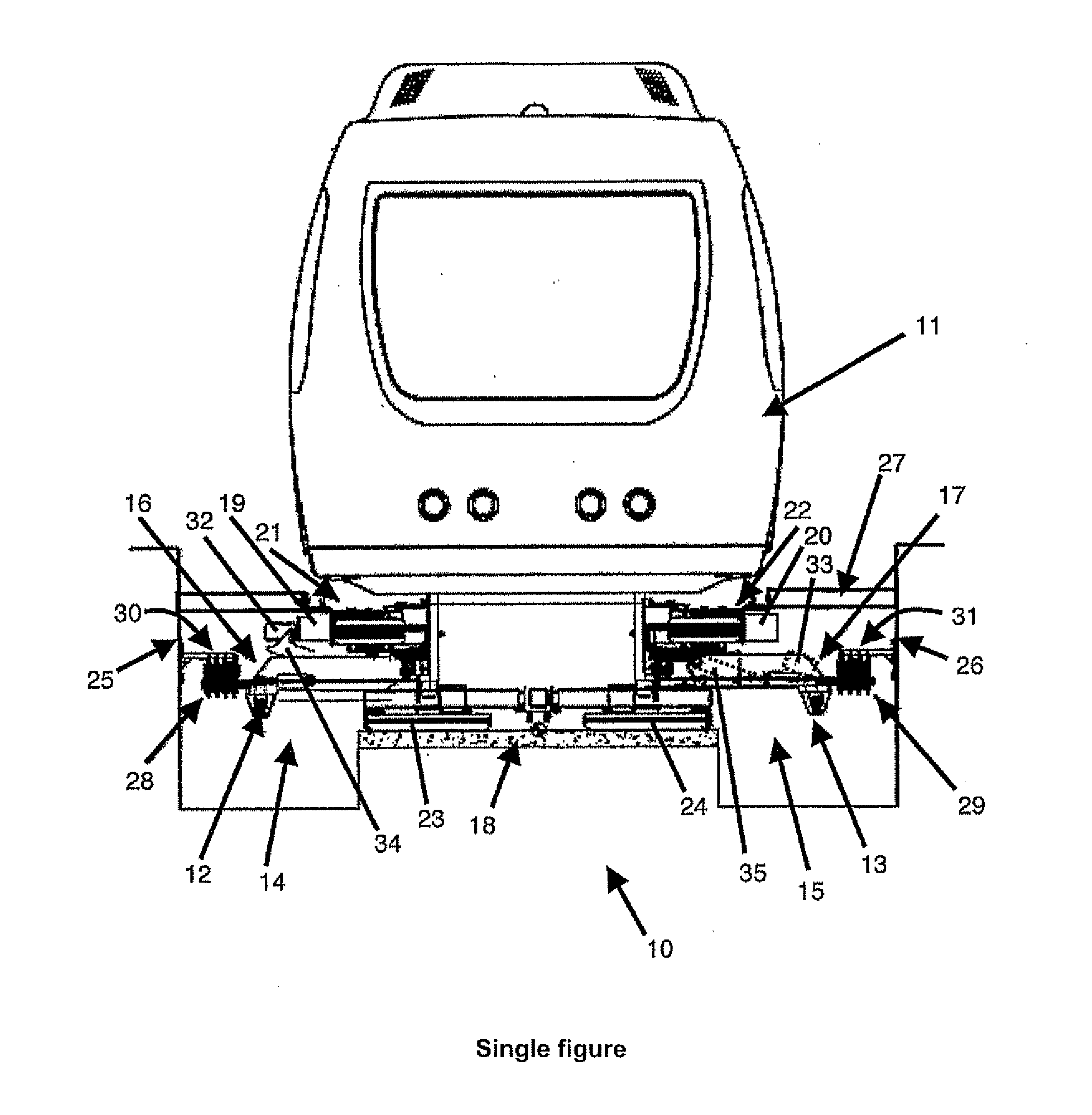 Transport equipment with a vehicle guided along a single traffic lane