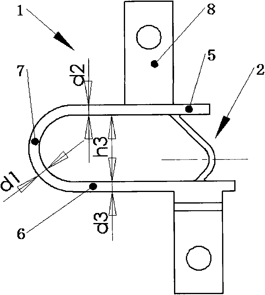 Non-fusion implantation device between dynamic spinous processes