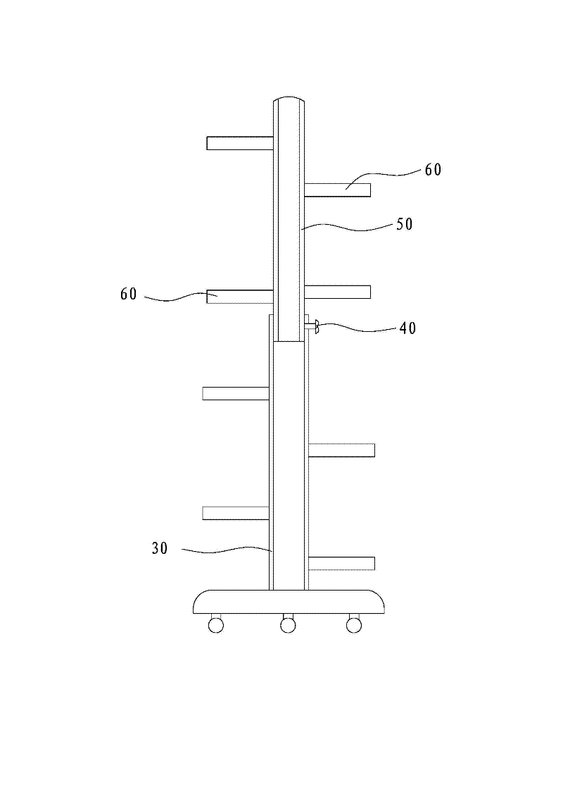 A planting rack with height regulation by thread