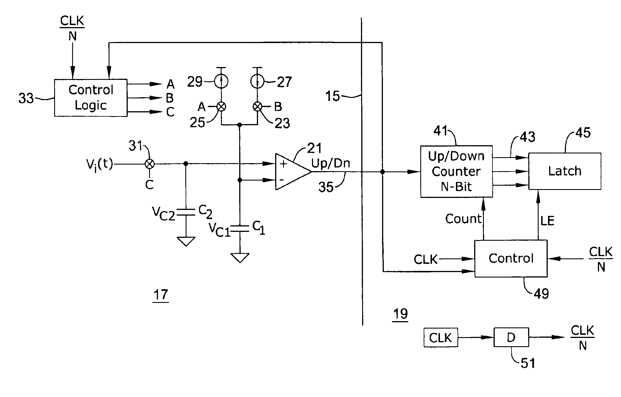 Low power A/D converter