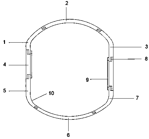 Symmetric horseshoe-shaped assembled concrete tunnel