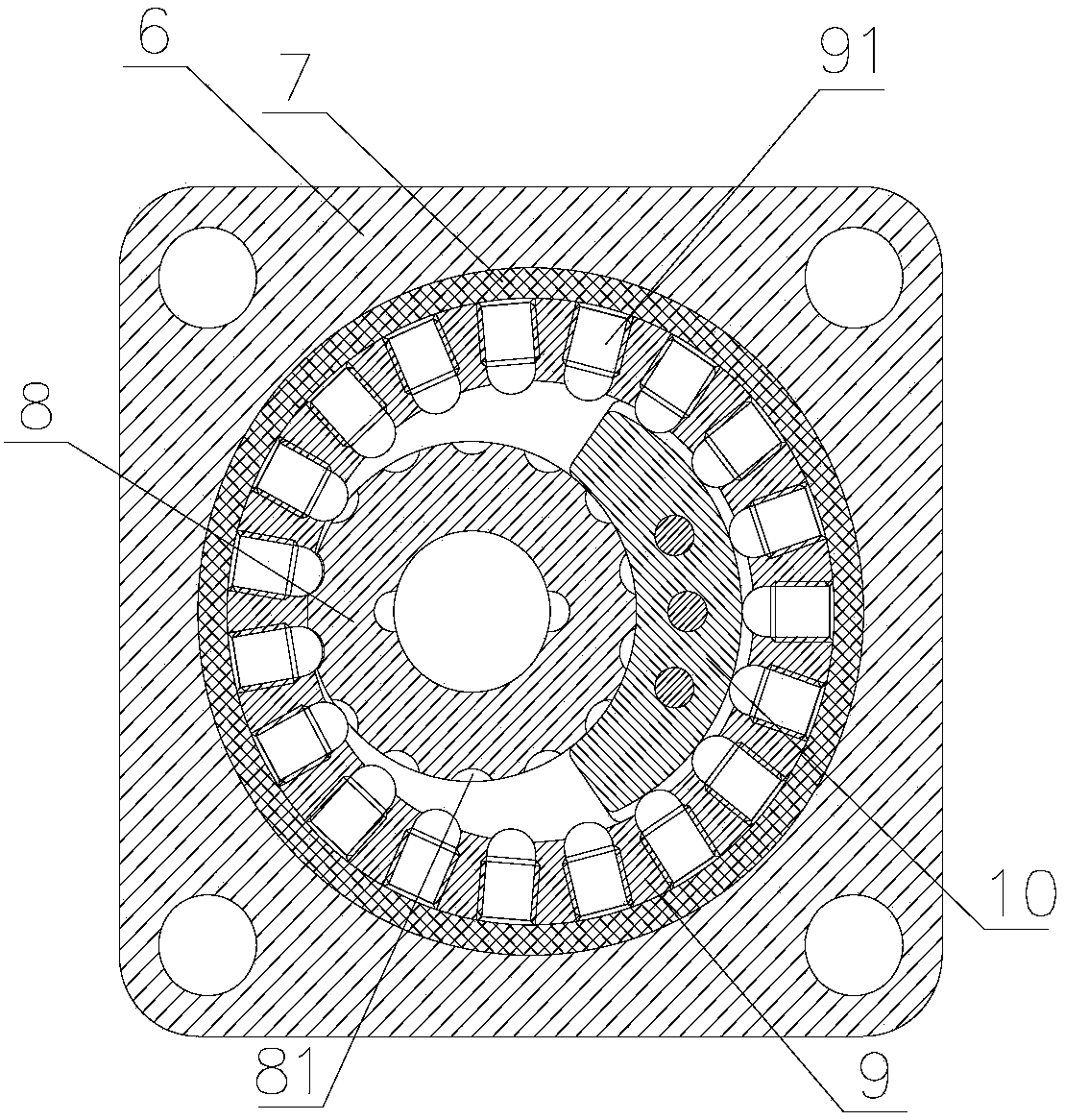 An internal meshing ball gear pump