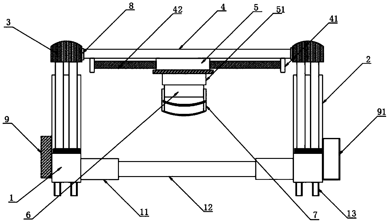 Clinical fixation and operating device of B-mode ultrasound probe for B-mode ultrasound room