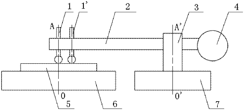 Measuring device of workpiece rotary table error separation based on double-probe scan data splicing and method thereof