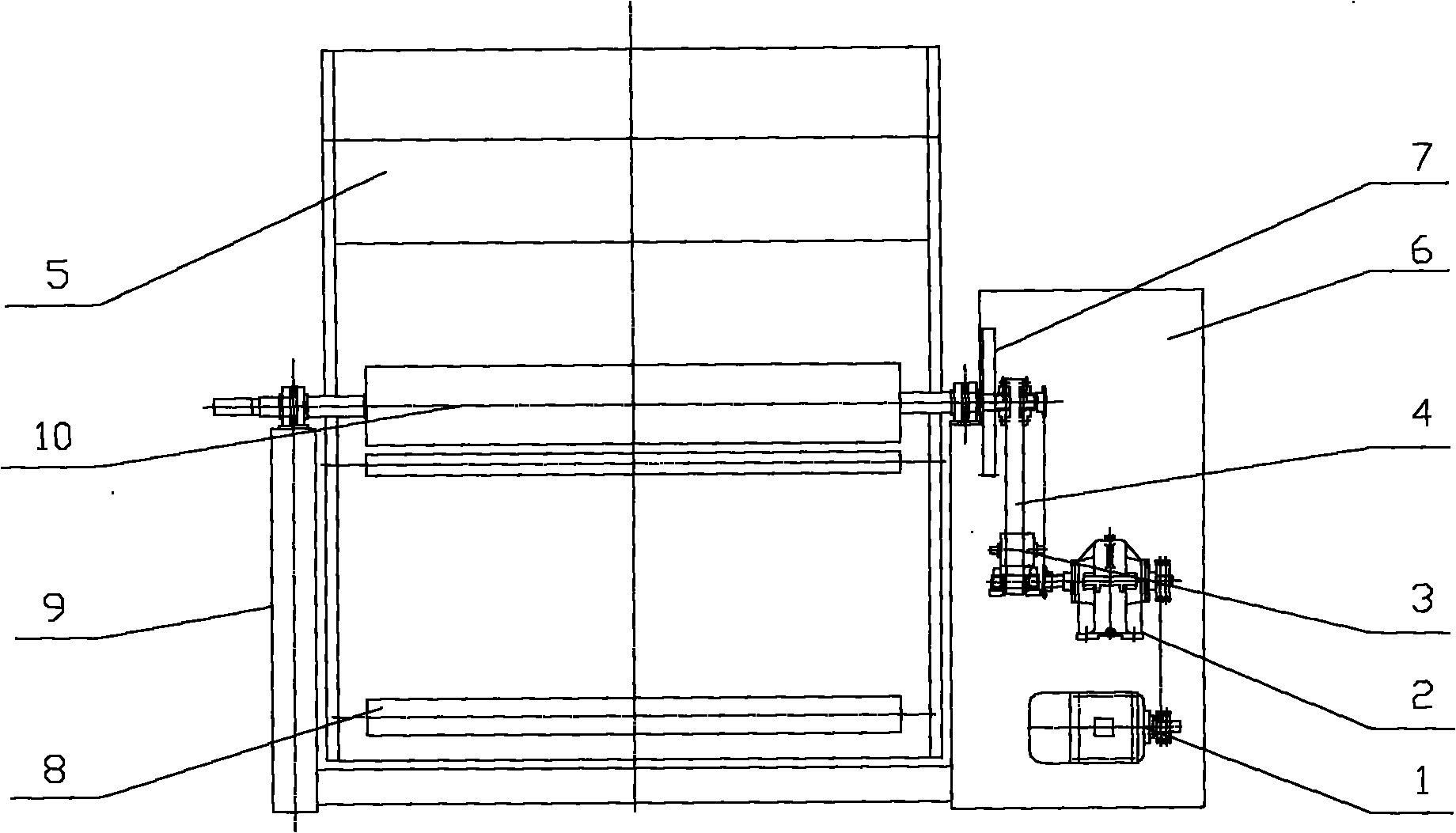 Pneumatic braking jig dyeing machine of gear swing-arm single motor