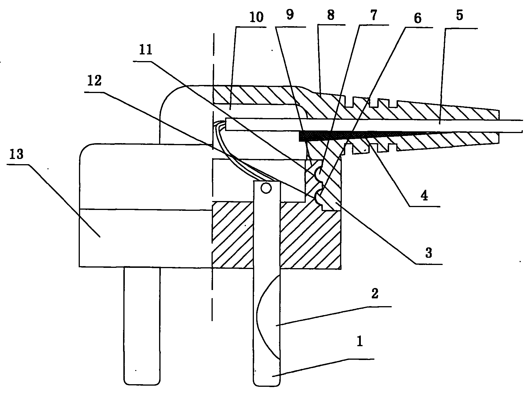 Ablation-proof electric power plug with power line rotatable