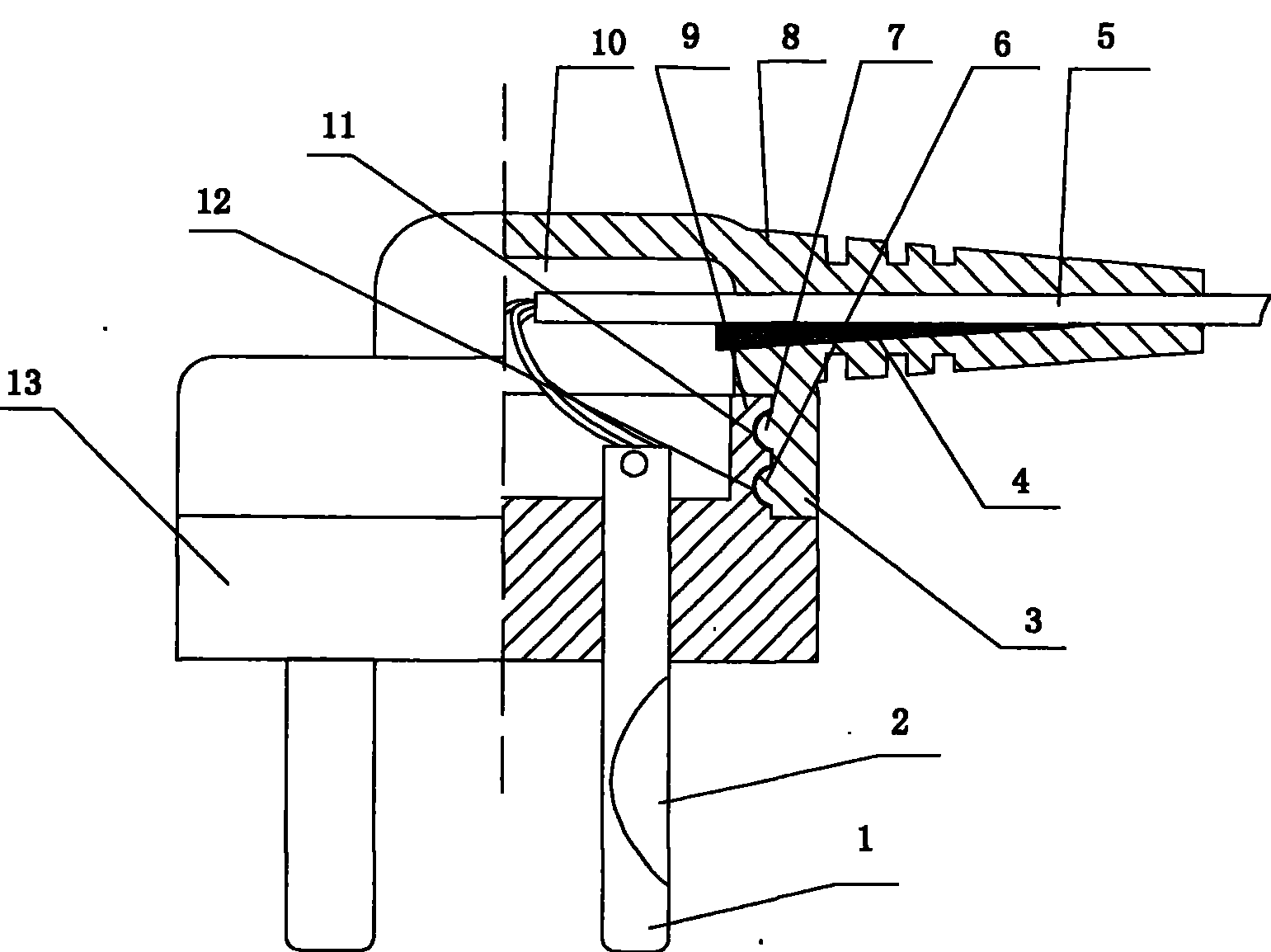 Ablation-proof electric power plug with power line rotatable