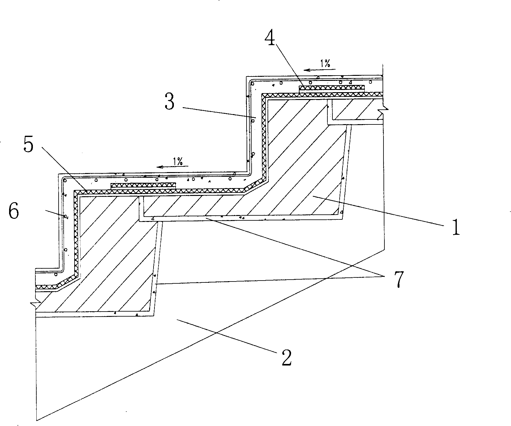 Precast slab bleaches water-proof treating method