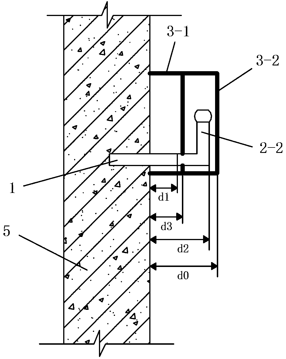 Construction method for settlement observation points of building