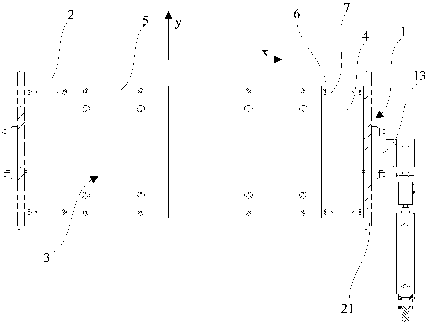 Seal component of discharge door, discharge door mechanism and stirrer