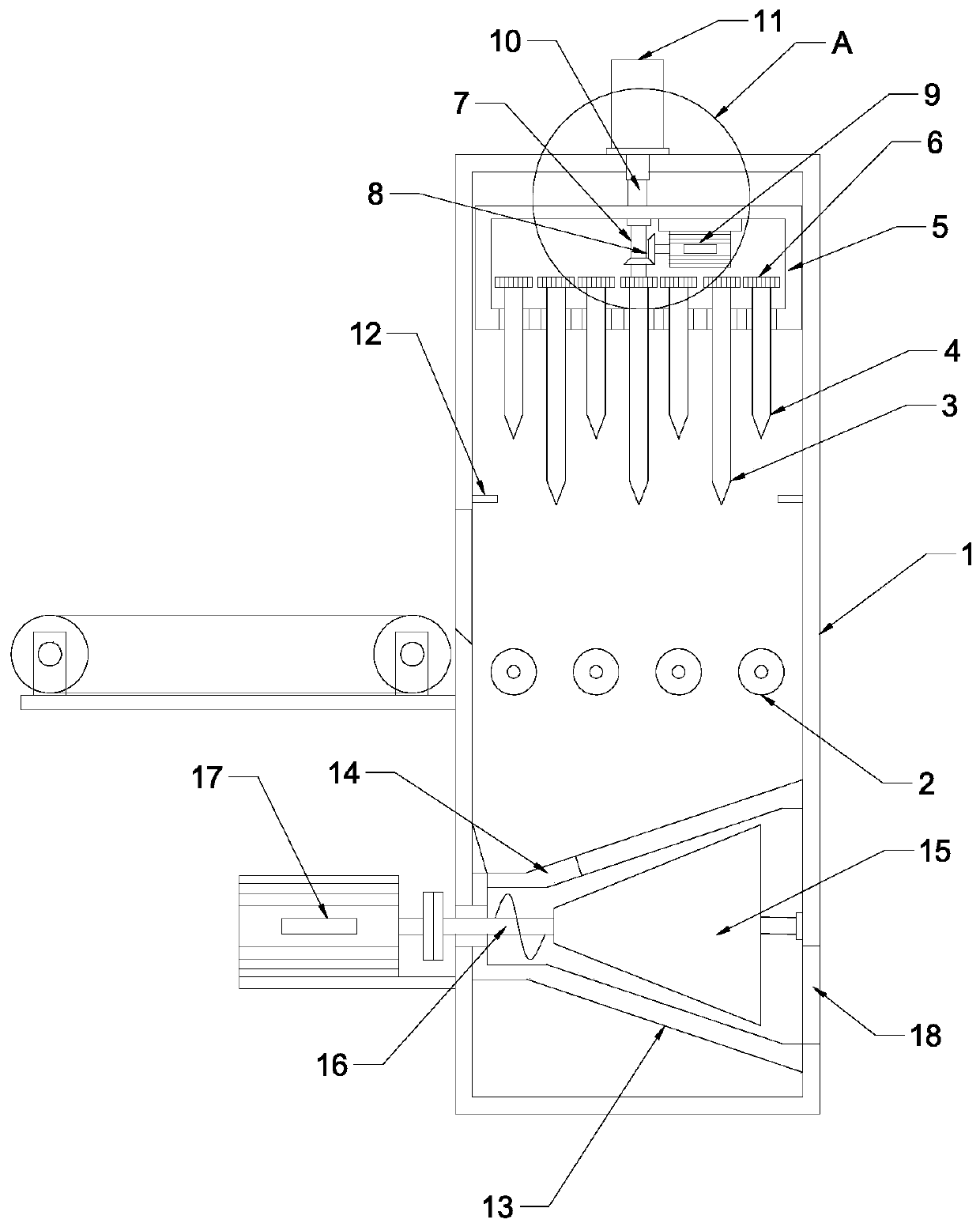 Construction waste crushing device