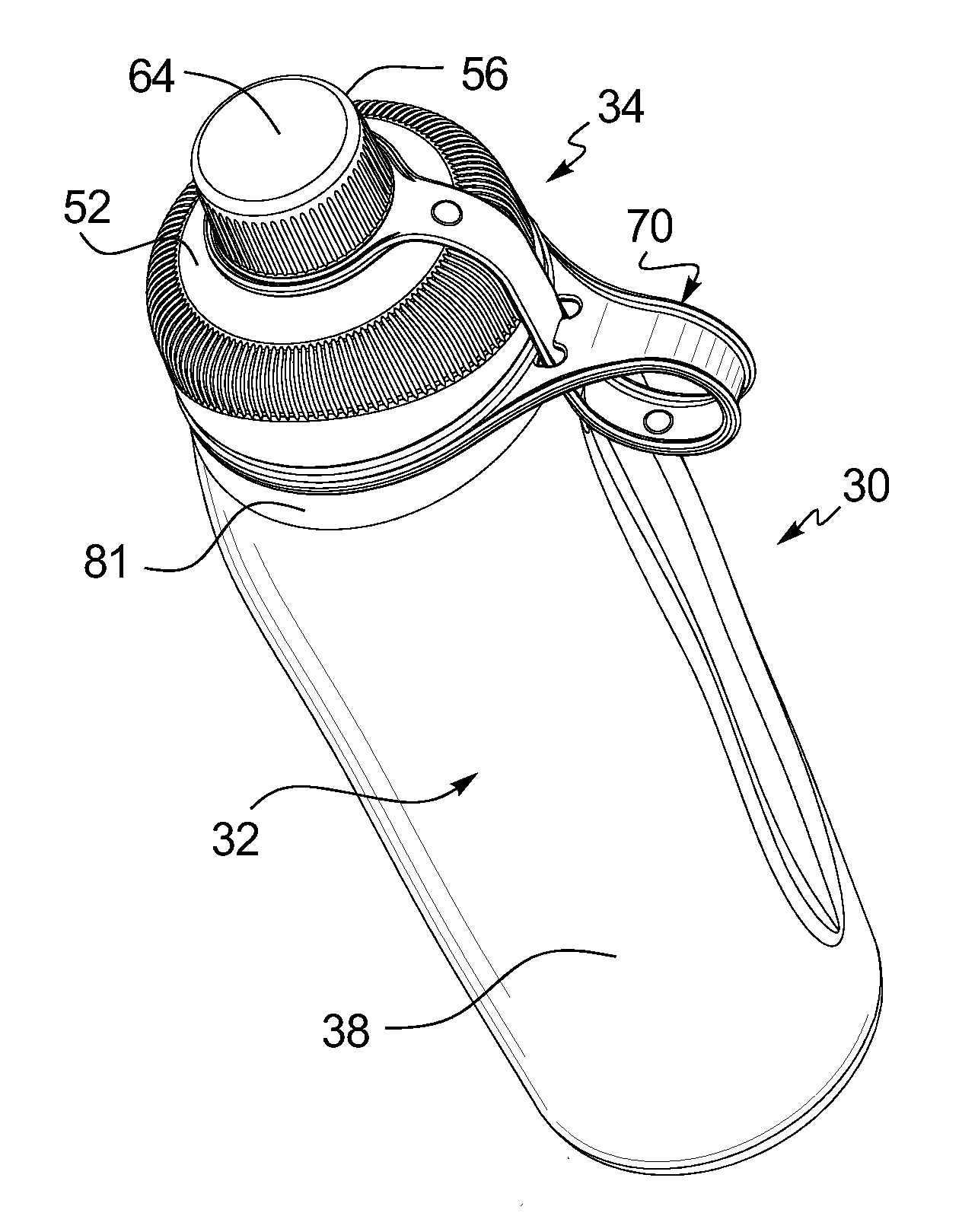 Container Cap with Tether