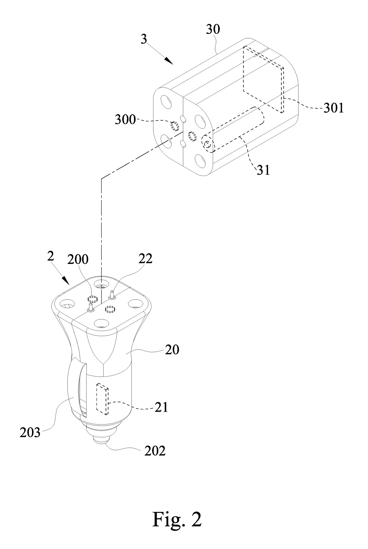 Magnetic automobile vehicle device and multifunctional module thereof