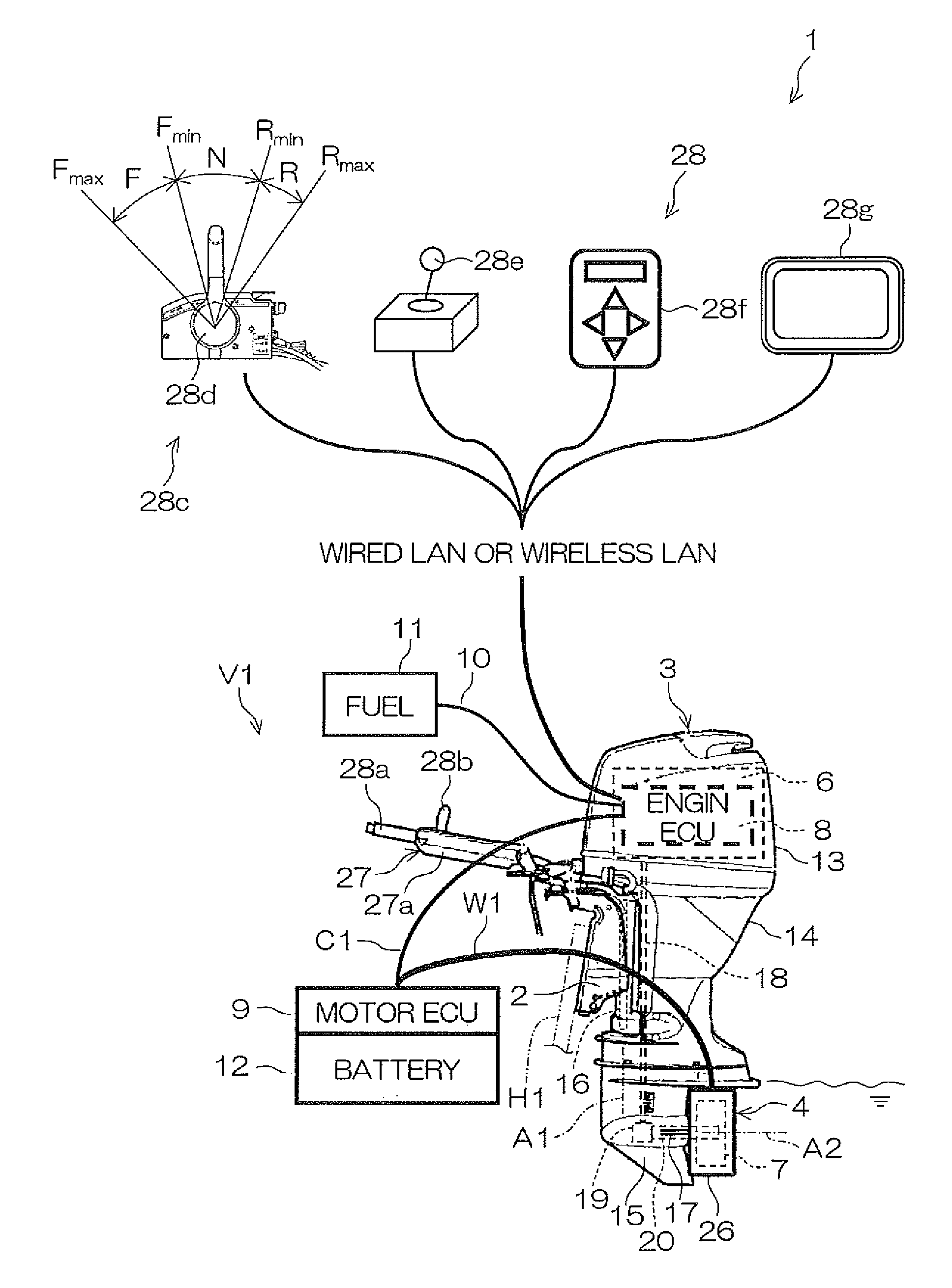 Marine vessel propulsion device