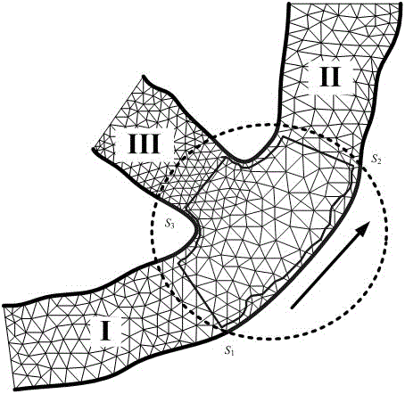 Submerged line tracking method for flood evolution simulation in complicated river channel landform area