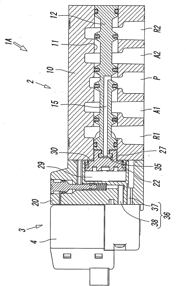 Solenoid-operated pilot type spool valve