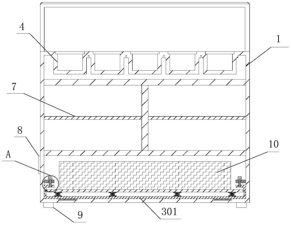 Cold air type salad cabinet convenient for later maintenance