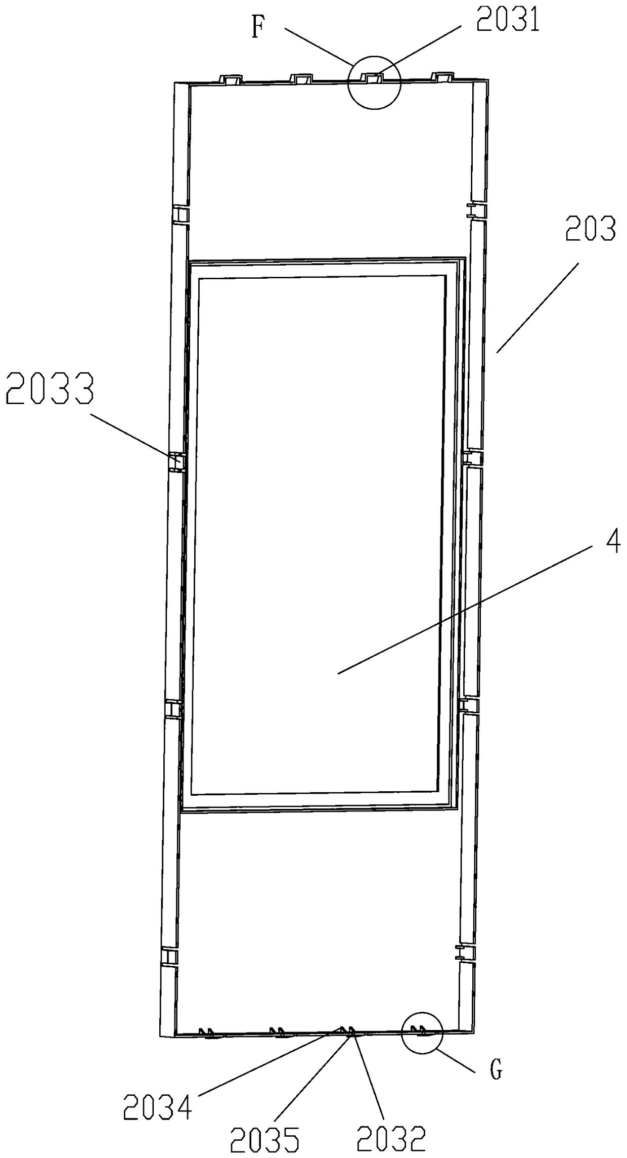 Display screen assembly connecting structure for household electrical appliance products