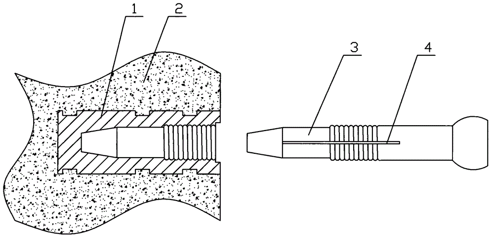 Embedded part on settlement observation point and application method thereof